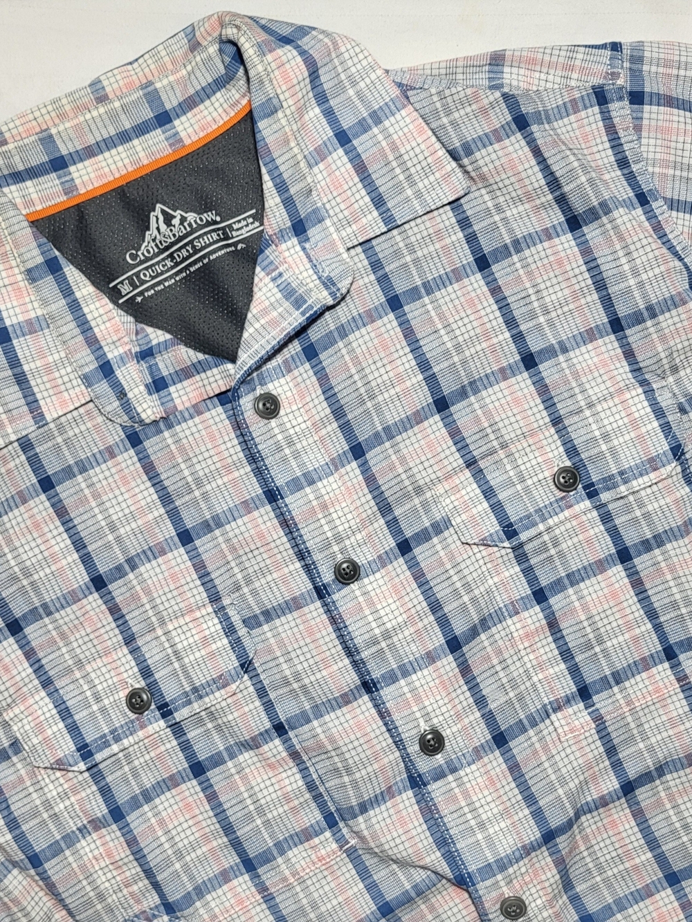 Croft & Barrow Mens Quick Dry Blue Plaid Button-Up Shirt